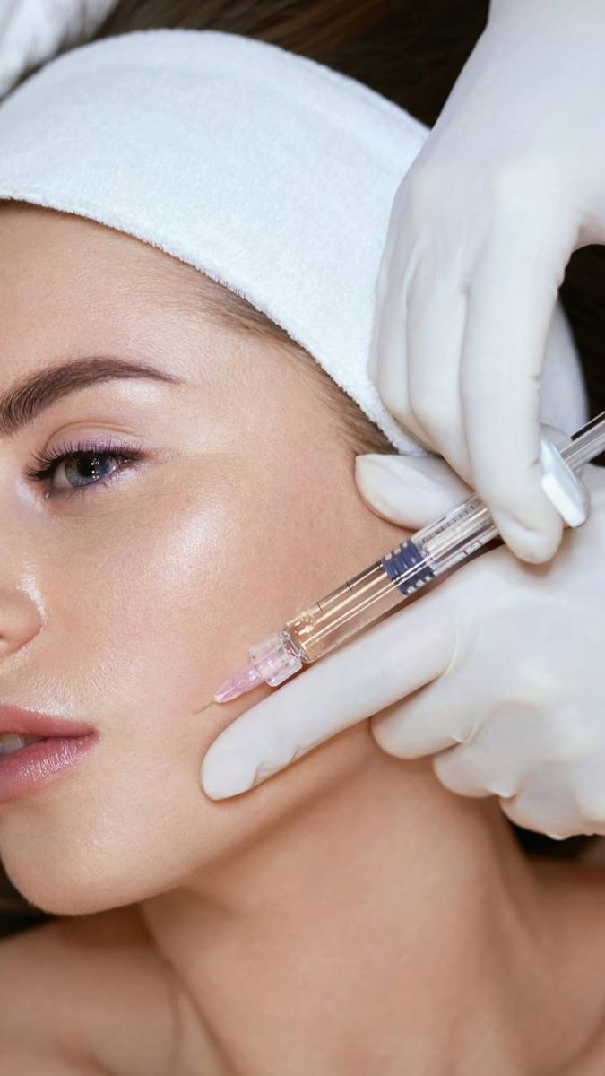 Close-up of an aesthetic treatment