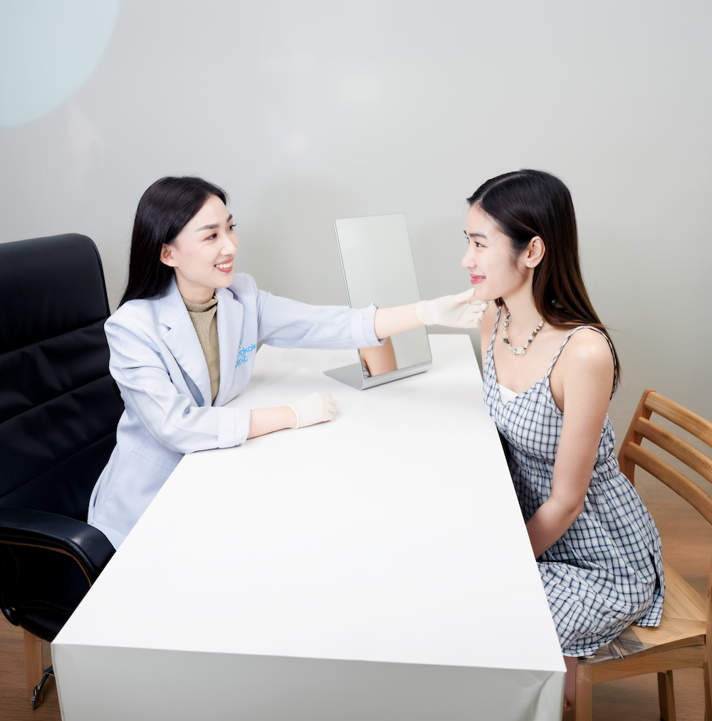 A doctor consulting with a guest