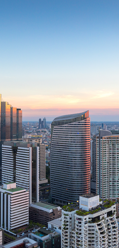 Bangkok skyline at dusk