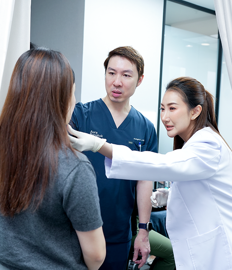 Medical team performing a treatment
